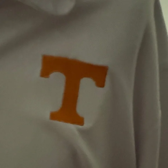 Tennessee Volunteers White Hooded Tunic with Orange Logo. 14 Zip. 3/4 Sleeve - Picture 2 of 5